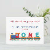 Jongen 1 Birthday Train Chugga Chugga Choo Choo (Staand voorkant)