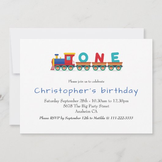 Jongen 1 Birthday Train Chugga Chugga Choo Choo (Achterkant)