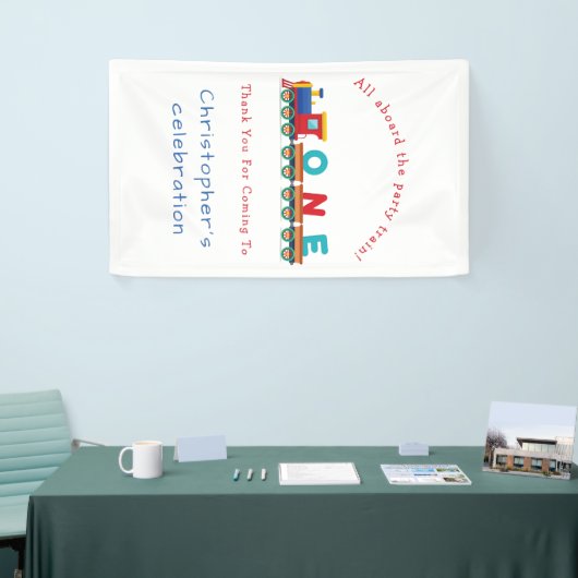 Jongen 1 Birthday Train Chugga Chugga Choo Choo Spandoek (Beurs)