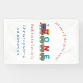 Jongen 1 Birthday Train Chugga Chugga Choo Choo Spandoek (Horizontaal)