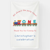 Jongen 1 Birthday Train Chugga Chugga Choo Choo Spandoek (Verticaal)