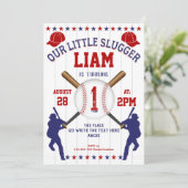 Jongen 1 verjaardag, Sport Birthday, honkbal Kaart (Staand voorkant)