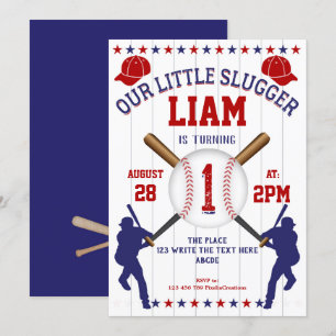 Jongen 1 verjaardag, Sport Birthday, honkbal Kaart