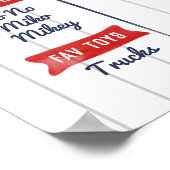 Jongen 1e Baseball Birthday Milstone Poster (Hoek)