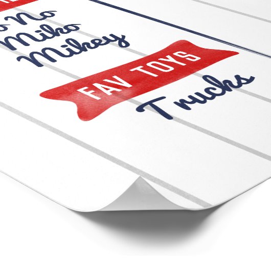 Jongen 1e Baseball Birthday Milstone Poster (Hoek)