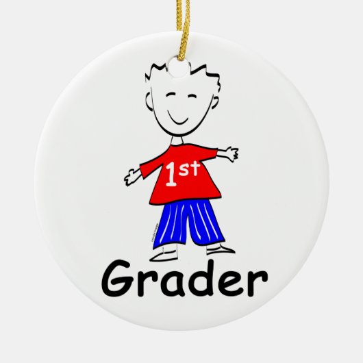 Jongen 1e graad keramisch ornament (Voorkant)