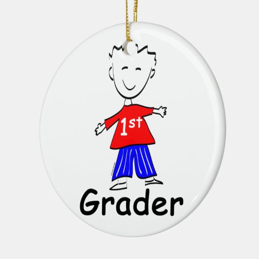 Jongen 1e graad keramisch ornament (Links)