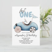 Jongen 1e vasten op een verjaardag kaart (Staand voorkant)