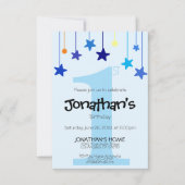 Jongen 1e VERJAARDAG Cool Light Blue Stars Kaart (Voorkant)