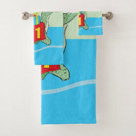 Jongen, 1e verjaardag dinosaurus bad handdoek