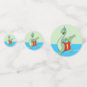 Jongen, 1e verjaardag dinosaurus confetti (Achterkanten)