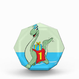 Jongen, 1e verjaardag dinosaurus fotoblokken