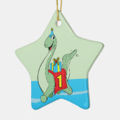 Jongen, 1e verjaardag dinosaurus keramisch ornament (Links)