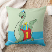 Jongen, 1e verjaardag dinosaurus kussen (Deken)