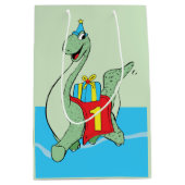 Jongen, 1e verjaardag dinosaurus medium cadeauzakje (Voorkant)