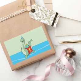 Jongen, 1e verjaardag dinosaurus rechthoekige sticker