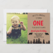 Jongen 1e Verjaardag Foto Nodig Lumberjack Kaart (Voorkant)