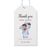 Jongen 1e verjaardag gunst Dank u Label