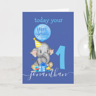 Jongen 1e verjaardag kaart thema