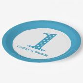 Jongen 1e verjaardag papieren bordje (Gekanteld)