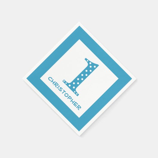 Jongen 1e verjaardag servet (Hoek)