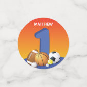 Jongen 1e verjaardag Sportballs Confetti (Kleine voorkant)