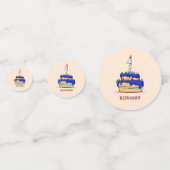 Jongen 1ste verjaardag, 1 op de zoete blauwe Cake Confetti (Achterkanten)