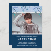 Jongen 20e verjaardag uitnodigingen Foto Marine (Voorkant / Achterkant)