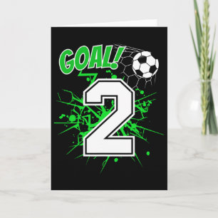 Jongen 2 Jaar Oude Kinderen 2e Voetbal Verjaardag  Kaart