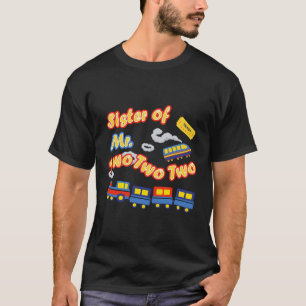 Jongen 2 Verjaardag Trein Zuster Mr Two Choo Railr T-shirt