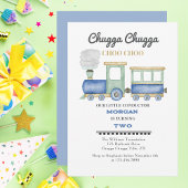 Jongen 2e verjaardag Blue Train Chugga Choo Kaart