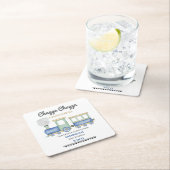 Jongen 2e verjaardag Blue Train Chugga Choo Kartonnen Onderzetters (Insitu)