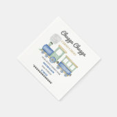 Jongen 2e verjaardag Blue Train Chugga Choo Servet (Hoek)