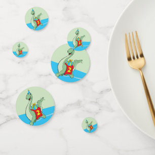 Jongen, 2e verjaardag dinosaurus confetti