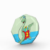 Jongen, 2e verjaardag dinosaurus fotoblokken (Links)