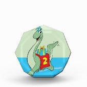 Jongen, 2e verjaardag dinosaurus fotoblokken (Voorkant)