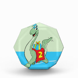 Jongen, 2e verjaardag dinosaurus fotoblokken