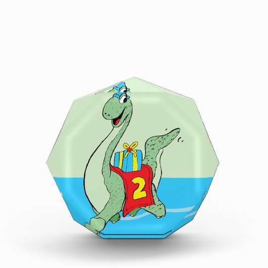 Jongen, 2e verjaardag dinosaurus fotoblokken (Voorkant)