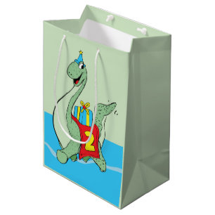 Jongen, 2e verjaardag dinosaurus medium cadeauzakje