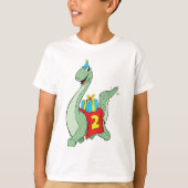 Jongen, 2e verjaardag dinosaurus t-shirt (Voorkant)