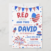 Jongen 2e verjaardag op 4 juli Amerikaanse USA Kaart (Voorkant)