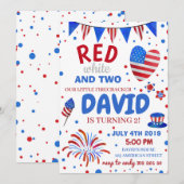 Jongen 2e verjaardag op 4 juli Amerikaanse USA Kaart (Voorkant / Achterkant)