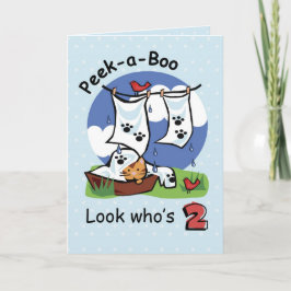 Jongen 2e verjaardag, Peek-a-Boo Kitten Kaart
