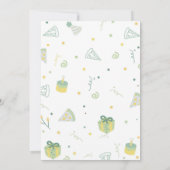 Jongen 2e verjaardag Pizza Party Uitnodiging Blauw (Achterkant)