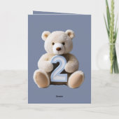 Jongen 2e Verjaardag Schattige Teddy Bear & Balloo Kaart (Achterkant)