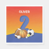 Jongen 2e verjaardag Sportbannen Servet (Voorkant)