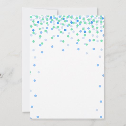 Jongen 2e verjaardag TWEE PARTIJ Confetti Blue Gre Kaart (Achterkant)