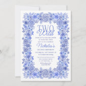 Jongen 2e verjaardag twee wilde bloemen kaart (Voorkant)