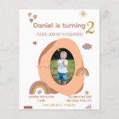 Jongen 2e Verjaardagskaart uitnodigen met foto (Voorkant)