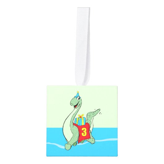 Jongen, 3e verjaardag dinosaurus decoratie (Voorkant)